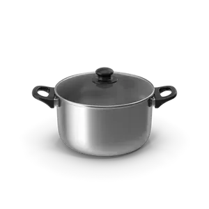 Silver Pot With Glass Cap